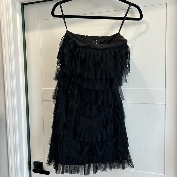 Ann Taylor Black Fringe layered Dress size 0 - Picture 2 of 5